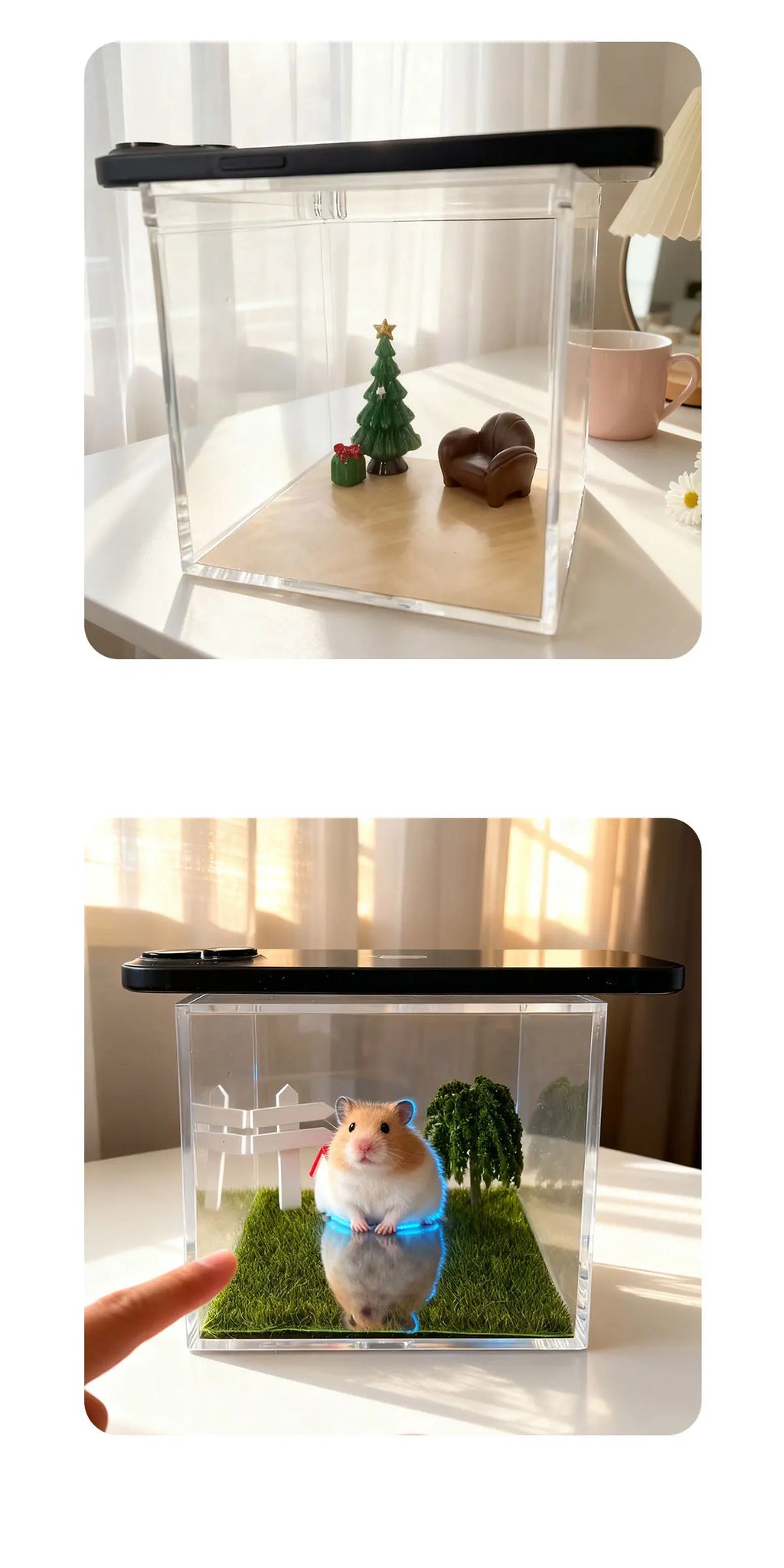 Pet holographic digital house, pet commemorative ornament, high light transmission material holographic image pet DIY