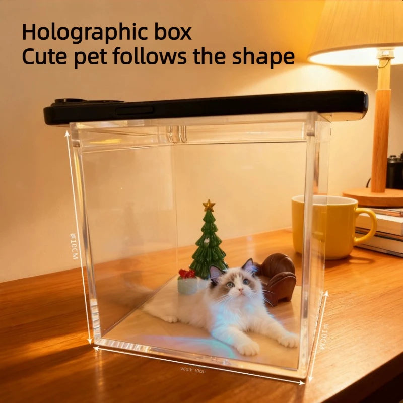 Pet holographic digital house, pet commemorative ornament, high light transmission material holographic image pet DIY