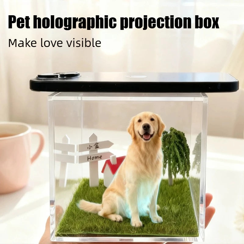 Pet holographic digital house, pet commemorative ornament, high light transmission material holographic image pet DIY