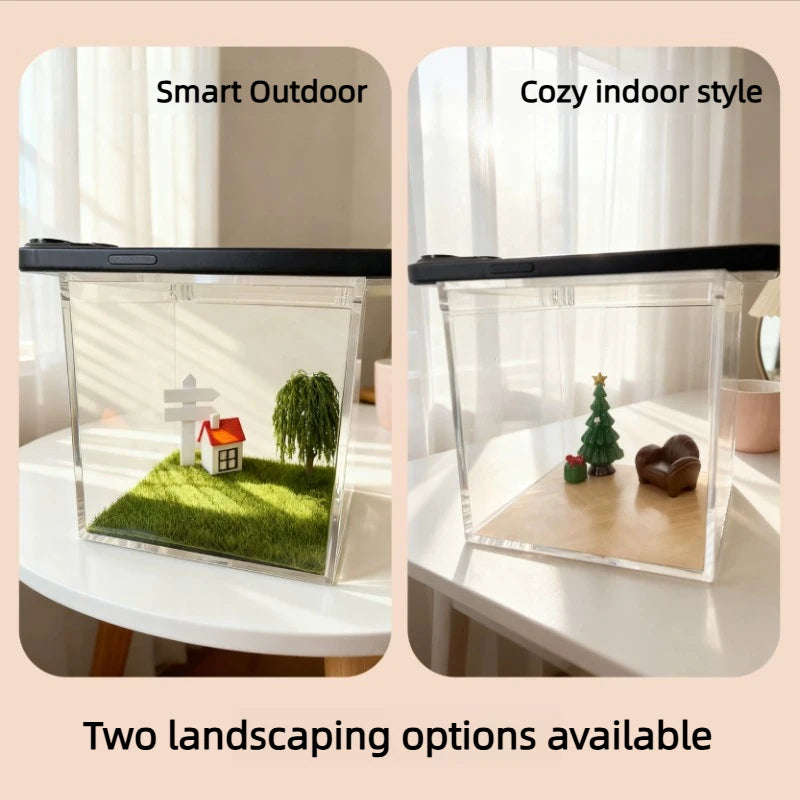 Pet holographic digital house, pet commemorative ornament, high light transmission material holographic image pet DIY